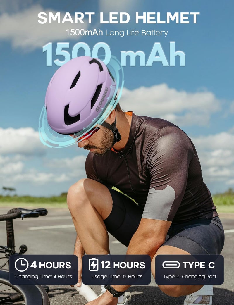 Docgari Bike Helmet with Light - Bike Helmet with DIY LED Screen for Scooter, Bicycle, Skateboard - LED Display Helmet with Customizable Patterns - Bicycle Helmet Light for Adult Men and Women - Image 4